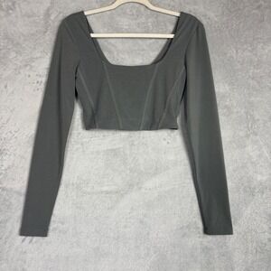 Dynamite Long Sleeve Crop Top Corset Square Neck Small Festival Party